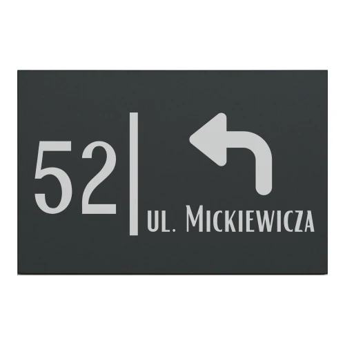 Tabliczka adresowa antracytowa 30x20 – wzór 5, widok frontowy