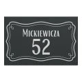 Tabliczka adresowa z numerem i ulicą – 30x20 cm, kolor antracyt, wzór 7
