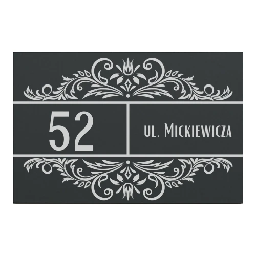 Tabliczka adresowa antracytowa – przód, wzór 9, 30x20 cm