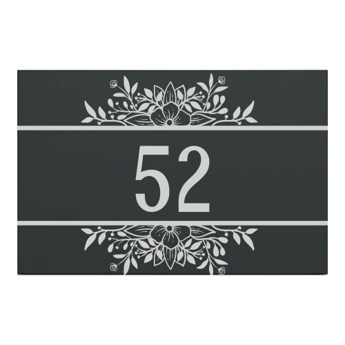 Elegancka tabliczka adresowa 30x20 – przód, kolor antracyt, wzór 11