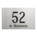 Tabliczka adresowa 30x20 cm stal szczotkowana – widok z przodu, wzór 1