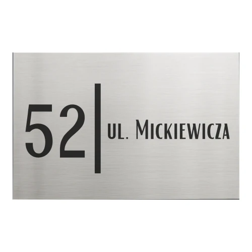 Tabliczka adresowa stal szczotkowana 30x20 cm – przód, wzór 3