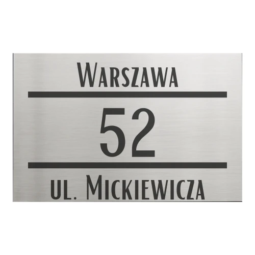 Tabliczka z dibondu stal szczotkowana 30x20 cm – widok frontalny, wzór 4