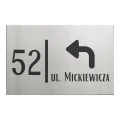 Nowoczesna tabliczka adresowa 30x20 z efektem szczotkowanej stali – wzór 5