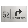 Prostokątna tabliczka stal szczotkowana 30x20 cm – wzór 6, widok z przodu