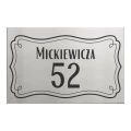 Minimalistyczna tabliczka adresowa 30x20 cm – wzór 7, stal szczotkowana