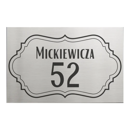 Tabliczka prostokątna 30x20 z nadrukiem – stal szczotkowana, wzór 10
