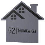 Tabliczka adresowa na dom – domek wzór 4 stal szczotkowana | Magic Trends Gallery