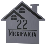 Tabliczka adresowa na dom – domek wzór 3 stal szczotkowana | Magic Trends Gallery