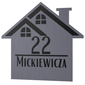 Tabliczka adresowa na dom – domek wzór 3 stal szczotkowana | Magic Trends Gallery