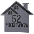Tabliczka domek 32x30 cm – imitacja stali szczotkowanej, przód, wzór 2