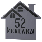 Tabliczka adresowa na dom – domek wzór 2 stal szczotkowana | Magic Trends Gallery