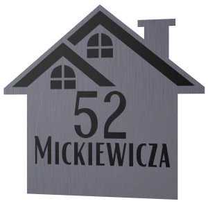 Tabliczka adresowa na dom – domek wzór 2 stal szczotkowana | Magic Trends Gallery