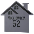 Tabliczka adresowa domek – efekt stali szczotkowanej, wzór 1, przód