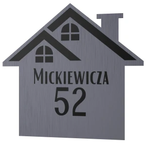 Tabliczka adresowa na dom – domek wzór 1 stal szczotkowana | Magic Trends Gallery