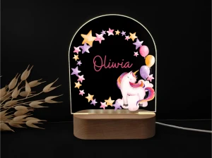 Jednorożec - Personalizowana dziecięca lampka nocna LED MagicTrendsGallery