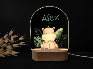 Hipopotam - Personalizowana dziecięca lampka nocna LED MagicTrendsGallery
