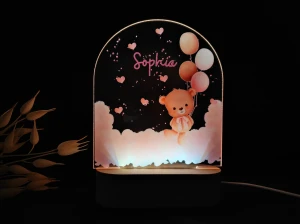 Miś na chmurce - Personalizowana dziecięca lampka nocna LED MagicTrendsGallery
