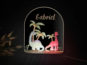 Dinozaury - Personalizowana dziecięca lampka nocna LED MagicTrendsGallery