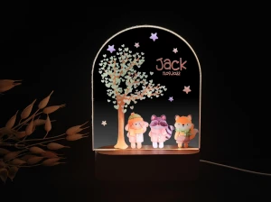 Jesienne zwierzątka - Personalizowana dziecięca lampka nocna LED MagicTrendsGallery