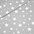 Tkanina bawełniana z certyfikatem Oeko-Tex – wzór szare gwiazdki do poduszki Montessori dla dzieci