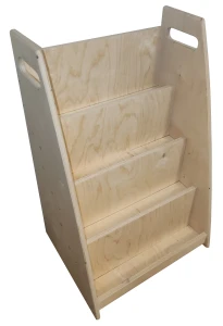 Drewniany Regał na Książki Montessori dla Dzieci – Naturalna Półka Edukacyjna z Przegrodami  | Magic Trends Gallery