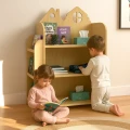 Mebel edukacyjny Montessori – szafka domek z bocznymi przegródkami i półkami na zabawki