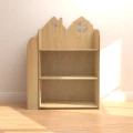 Nowoczesny regał Montessori w formie domku z boczną półką – idealny do przedszkola i domu