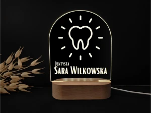 Dentysta – Personalizowana Lampka LED z Imieniem i Nazwiskiem – Prezent do Gabinetu Stomatologicznego