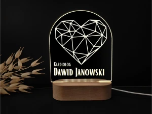 Kardiolog – Lampka LED z Imieniem – Elegancki i Oryginalny Prezent dla Lekarza Serca