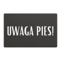 Tabliczka „Uwaga Pies!” antracytowa bez grafiki dodatkowej, minimalistyczny design, wzór 8.