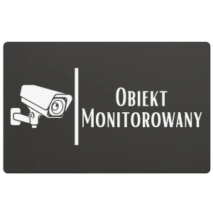 Tabliczka informacyjna – Obiekt monitorowany – wzór 1 – 24x16 cm – dibond – antracyt | Magic Trends Gallery