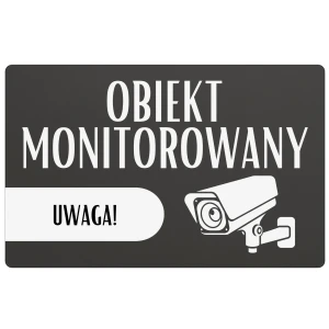 Tabliczka informacyjna – Obiekt monitorowany – wzór 2 – 24x16 cm – dibond – antracyt | Magic Trends Gallery