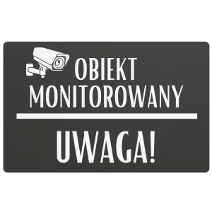 Tabliczka informacyjna – Obiekt monitorowany – wzór 3 – 24x16 cm – dibond – antracyt | Magic Trends Gallery