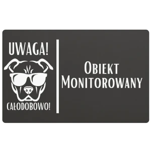 Tabliczka informacyjna – Obiekt monitorowany – wzór 5 – 24x16 cm – dibond – antracyt | Magic Trends Gallery