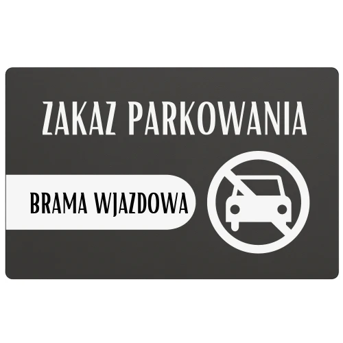 Estetyczna metalowa tabliczka z informacją o zakazie parkowania.