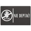 Estetyczna tabliczka do ogrodu z napisem o zakazie deptania.