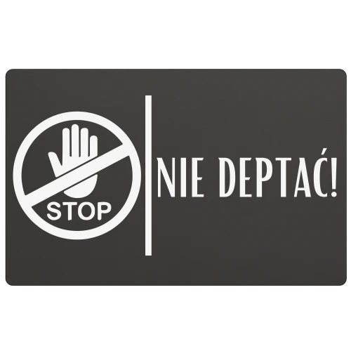 Estetyczna tabliczka do ogrodu z napisem o zakazie deptania.