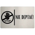 Tabliczka z prośbą o poszanowanie zieleni.