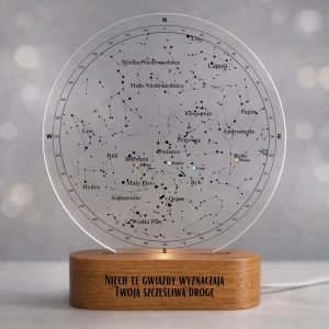 Lampka Nocna LED Mapa Nieba z Personalizacją | Gwiezdny Prezent na Urodziny i Rocznicę | Magic Trends Gallery
