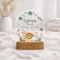 Lampka dla dziecka z imieniem Dżungla – metryczka urodzenia w formie podświetlanej dekoracji