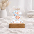 Lampka LED dla dziecka Miś z Balonami – personalizowana metryczka do pokoju dziecięcego