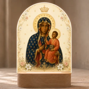 Lampka LED Matka Boska Częstochowska - personalizowany prezent religijny