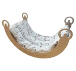 Bujak Drewniany z Poduszką Różowy Las dla dziecka Rocker Montessori Zabawka Edukacyjna Montessori Prezent dla mlaucha MagicTrendsGallery